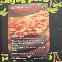 MTG magic cards 1x Spicy Oatmeal Pizza - turtle time! promo Unique & Misc Promos - Image 1
