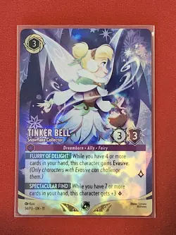 Tinker Bell-Snowflake Collector Top 8 Foil Promo Disney Lorcana Card L4P3-EN-11 - Image 1