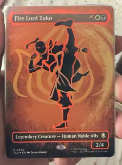 Avatar Fire Lord Zuko Legendary Creature Holo MTG Borderless Neon Ink Foil - Image 1