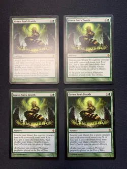 4x MtG Green Sun's Zenith Mirrodin Besieged NM - Image 1