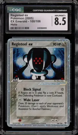 Pokemon Registeel ex EX Emerald Holo Ultra Rare #100 CGC 8.5 - Image 1