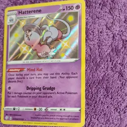 Pokemon Hatterene SV056/SV122 Shining Fates Shiny Holo Rare 150 HP - Image 3