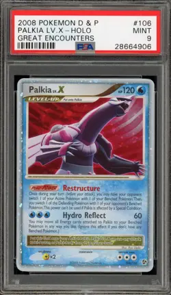 Pokemon Palkia Lv.X Great Encounters Holo Ultra Rare #106 PSA 9 Mint - Image 1