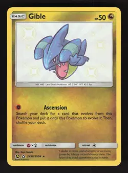 Gible SV38/SV94 Pokemon Hidden Fates Holo Card - Image 1