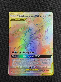 Pokemon TCG Hidden Fates Moltres, Zappos & Articuno GX Rainbow Secret Rare 69/68 - Image 1