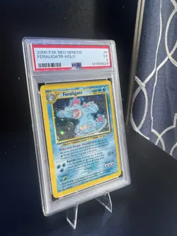2000 POKEMON NEO GENESIS FERALIGATR HOLO RARE UNLIMITED #5/111 PSA 5 - Image 2