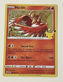 Ho-Oh 001/025 Pokemon Celebrations 25th Anniversary Holo Rare Card! NM-Mint! - Image 1