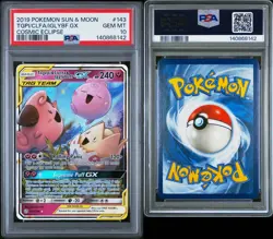2019 Pokemon S&M Togepi & Cleffa & Igglybuff GX 143/236 Cosmic Eclipse PSA 10 - Image 3