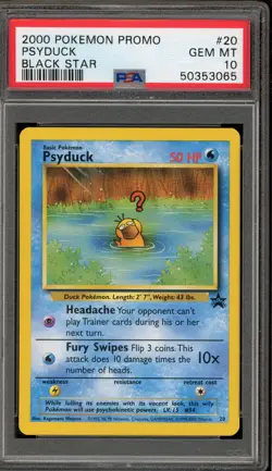 Pokemon Psyduck Black Star Promo #20 PSA 10 Gem Mint - Image 1