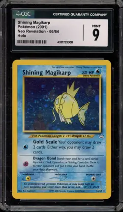 Pokemon Shining Magikarp Neo Revelation Unlimited Holo Secret Rare #66 CGC 9 - Image 1
