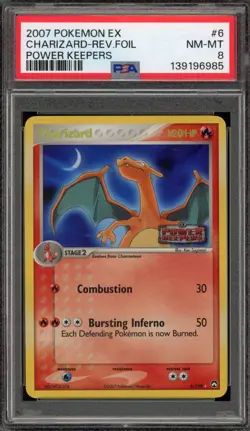 Pokemon Charizard EX Power Keepers Reverse Holo Rare #6 PSA 8 - Image 1