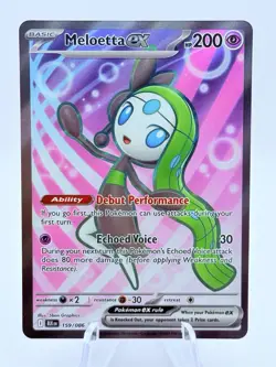 Pokemon TCG Meloetta ex Full Art 159/086 Black Bolt NM English - Image 1