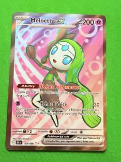 Pokemon TCG Meloetta ex Full Art 159/086 Black Bolt NM English - Image 3