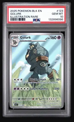 Pokemon SV Golurk Illustration Rare Holo Black Bolt 123/086 PSA 10 Gem Mint - Image 1