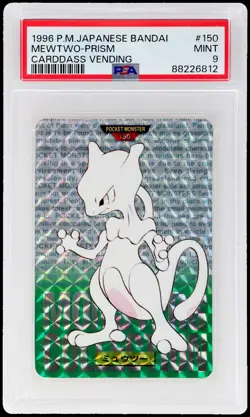 1996 Pokemon Bandai Carddass Part 2 Mewtwo #150 PSA 9 Prism Mint Japanese - Image 1