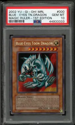 Blue Eyes Toon Dragon MRL-000 1st Edition Secret Rare Yugioh PSA 10 *333 - Image 1
