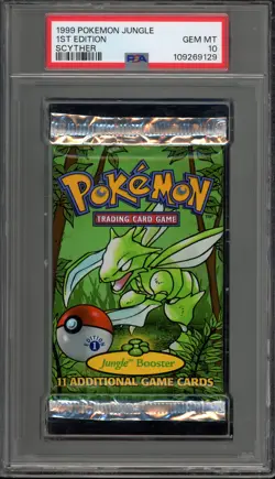 Pokemon Jungle 1st Edition Scyther Art Authentic Sealed Booster Pack PSA 10 - Image 1