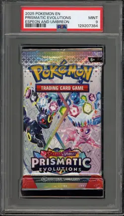 Pokemon Prismatic Evolutions Espeon/Umbreon Sealed Booster Pack PSA 9 Mint - Image 1