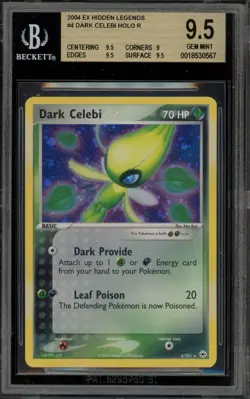 Pokemon Dark Celebi EX Hidden Legends Holo Rare #4 BGS 9.5 Gem Mint - Image 1