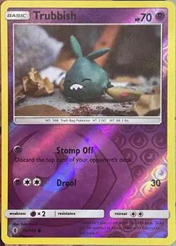 Trubbish Reverse Holo - 50/145 - Guardians Rising Pokemon 2017 - Image 1