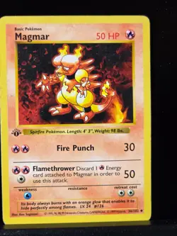 Pokemon TCG Magmar Base Set 1st Edition Uncommon 36/102 Shadowless - Image 1