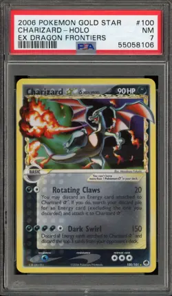 Pokemon Charizard Gold Star EX Dragon Frontiers Holo Ultra Rare #100 PSA 7 - Image 1