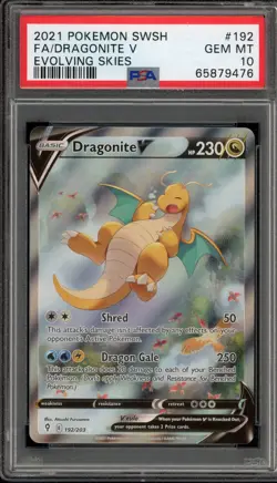 Pokemon Dragonite V Evolving Skies Full Alt Art #192 PSA 10 Gem Mint - Image 1