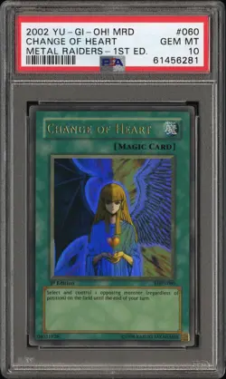Change Of Heart MRD-060 1st Edition Ultra Rare Yugioh PSA 10 *281 - Image 1