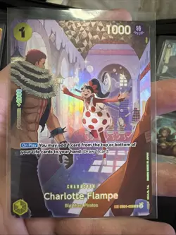 Bandai One Piece CCG Charlotte Flampe Character Card Special Holo SP, EB01-056 - Image 1