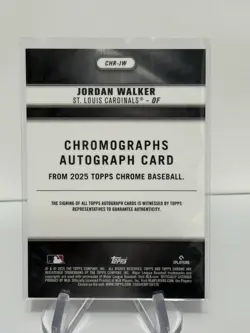 2025 Topps Chrome Jordan Walker Chromographs Orange /25 Cardinals 1:6,464 packs - Image 2
