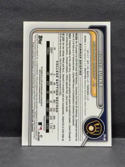 BLAKE BURKE - 2024 Bowman Draft - Chrome Prospect 1st Auto #CPA-BB Brewers - Image 2