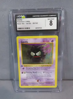 GASTLY Pokemon 1999 Base Set 1st Edition 50/102 Shadowless Card CGC 8 NM/M - Image 1