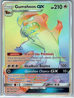 Gumshoos GX (Secret) 157/149 SM Base Set - Pokemon Card - NM - Image 1