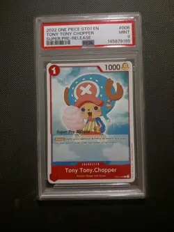 One Piece Card Game TCG Tony Tony.Chopper ST01-006 Super Pre-Release PSA 9 - Image 1
