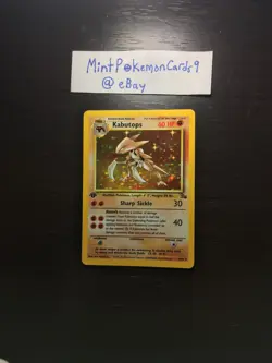 Kabutops - 9/62 - Holo Rare - 1st Edition Fossil Set Pokemon Card - Excellent+ - Image 1