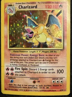 Pokemon Charizard Base Set Holo Rare 4/102 1999 English Hologram Card 100 HP - Image 1