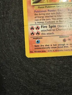 Pokemon Charizard Base Set Holo Rare 4/102 1999 English Hologram Card 100 HP - Image 3