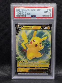 Pikachu V SWSH198 SWSH: Sword & Shield Promo Cards Holo PSA 10 - Image 1