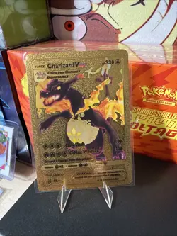 Charizard VMAX Gold Foil Pokemon Card #43 Fan Art HP 330 - Image 1