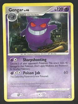 2009 Pokemon GENGAR Arceus Set RARE Platinum Edition NON HOLO Card 17/99 - Image 1
