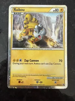 Pokemon Raikou HGSS19 Trainer Kit Promo Holo Basic 80 HP 2010 English Card - Image 1