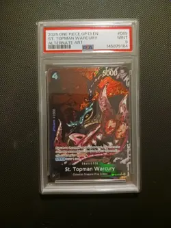 One Piece Card Game TCG St. Topman Warcury OP13-089 Alt Art PSA 9 - Image 1