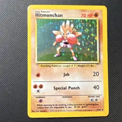 Pokemon Hitmonchan Base Set Holo Rare English 7/102 1999 Card Pokemon TCG - Image 1