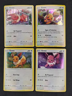 Eevee Cosmos Holo Promo 4 Card Lot SWSH 095, 127, 118 & 175 Pokemon Card NM - Image 1