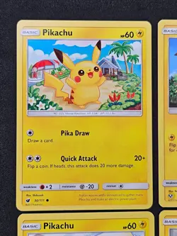 Pikachu 4 Card Lot #2 Sun & Moon 30/111, 28/73, 40/147, 66/236 Pokemon Card NM - Image 3
