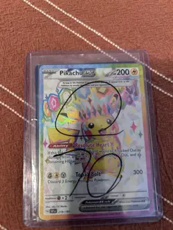 Pokemon Pikachu EX Full Art Autographed Holo SSP 219/191 200 HP Card - Image 1