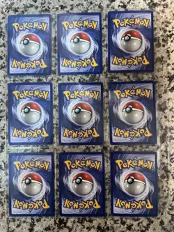 1999 Original Pokemon Base Set: Green Grass Leaf Energy 99/102 (9) card lot - Image 2