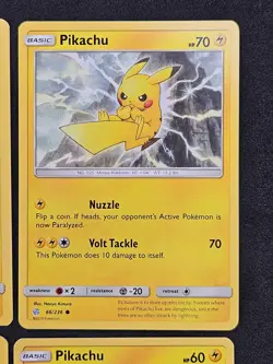 Pikachu Sun & Moon 4 Card Lot 055/236, 66/236, 19/68, 28/73 Pokemon Card NM - Image 5