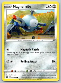 Pokemon Sword & Shield Astral Radiance 105/189 Magnemite - Image 1