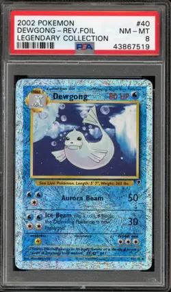 Pokemon Dewgong Legendary Coll. Reverse Holo #40 PSA 8 - Image 1